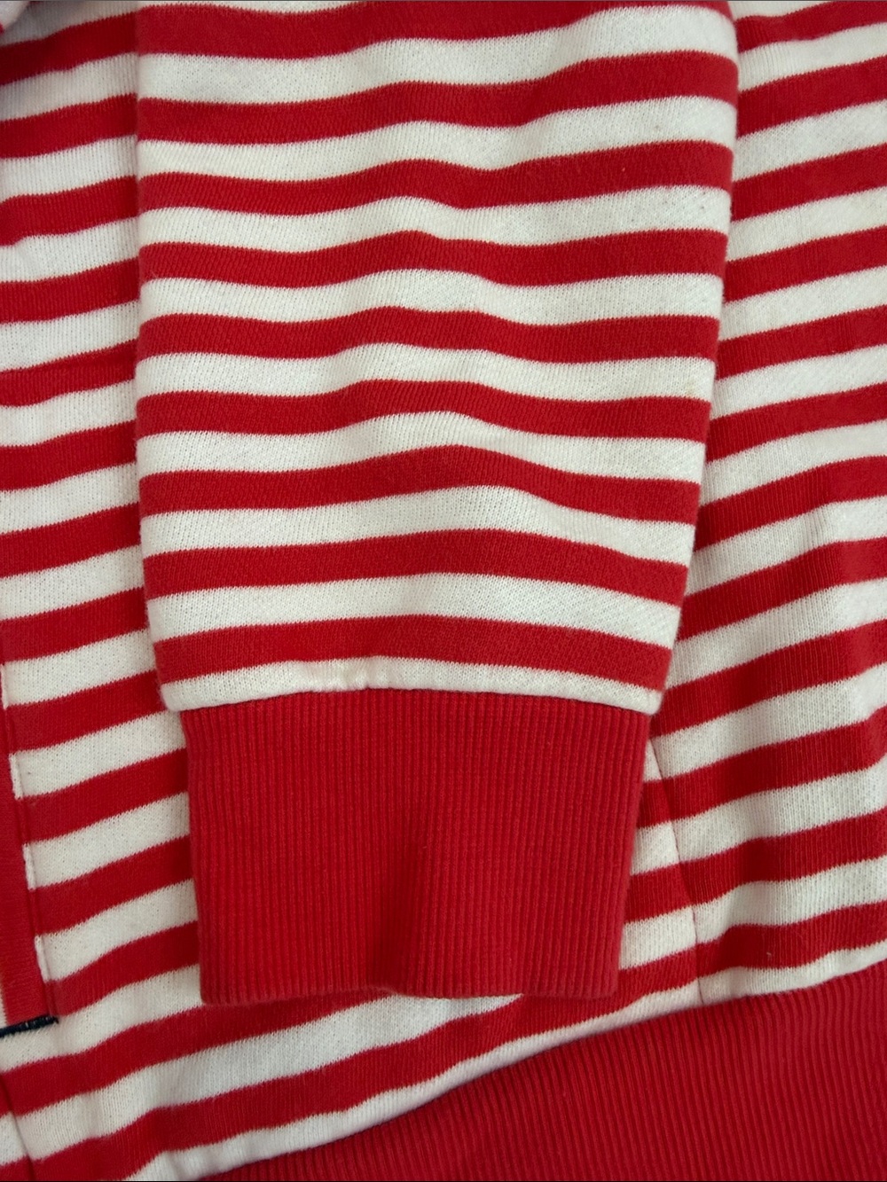 Nautica Red and White Striped Hooded Sweatshirt - Picture 11 of 15